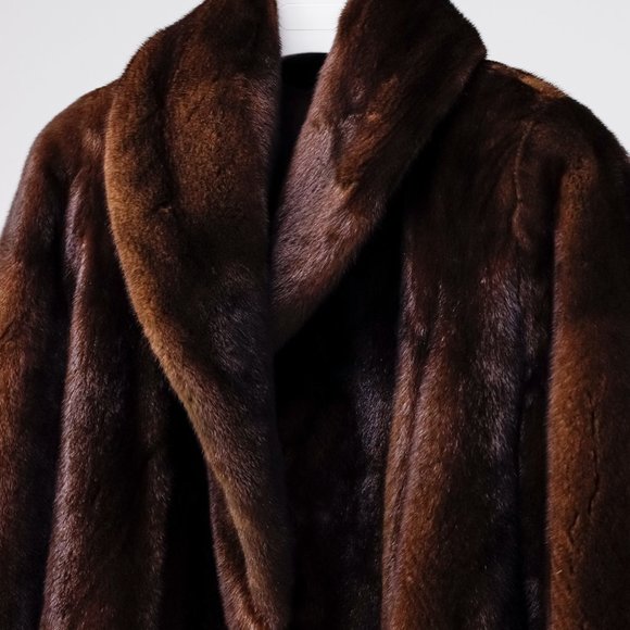 Shawl Collar Mink Fur Jacket - Picture 3 of 7